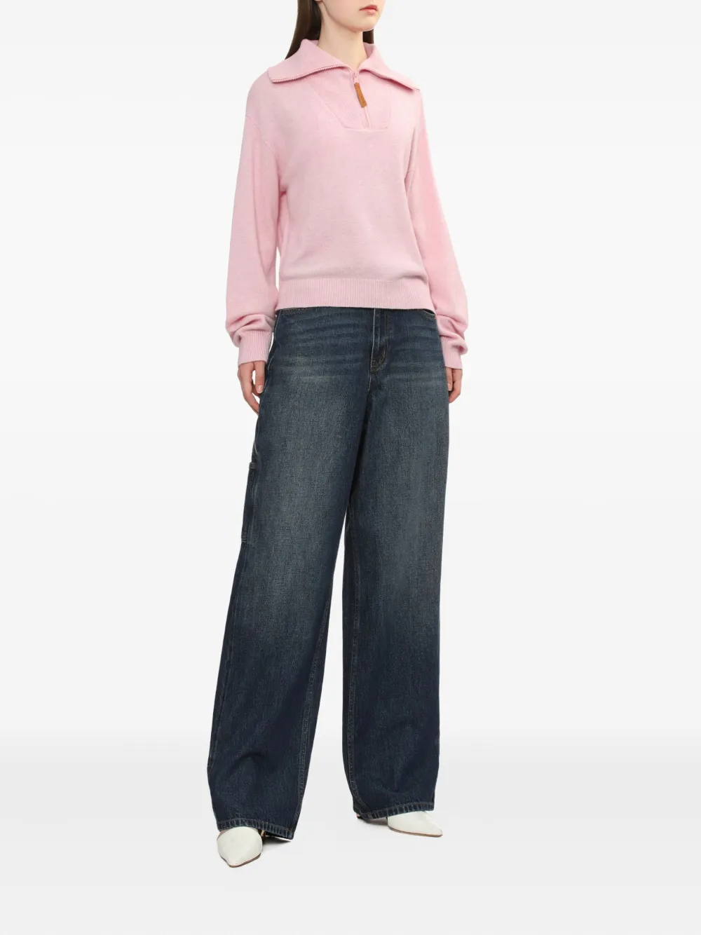 Bapy By *a Bathing Ape® Zip-collar Sweater In Pink