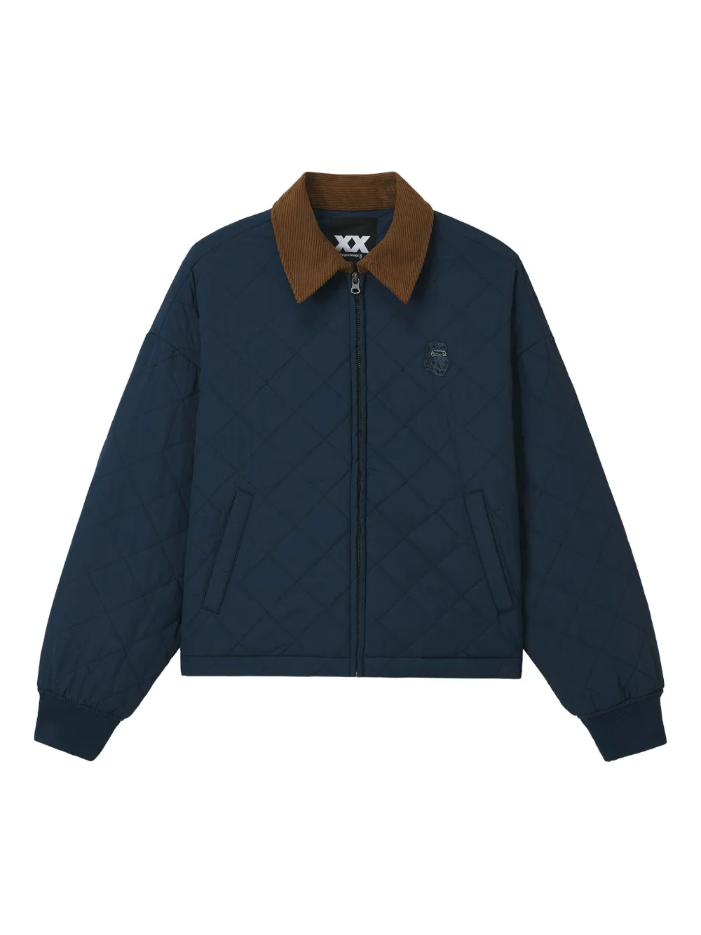 Fingercroxx Quilted Corduroy Jacket In Blue