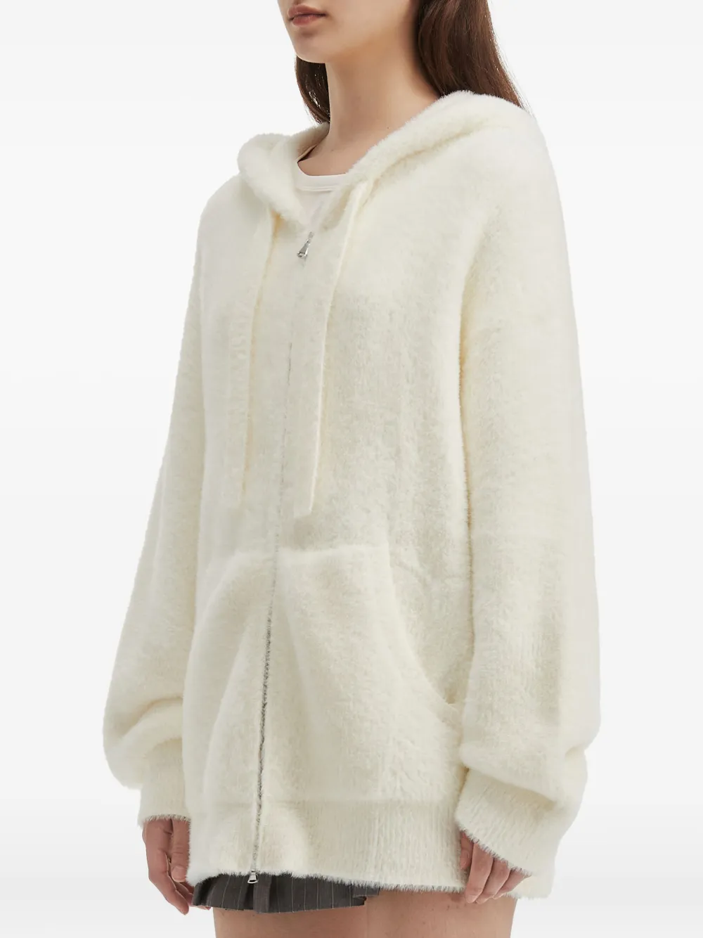 Tout A Coup Hooded Zip Cardigan In White