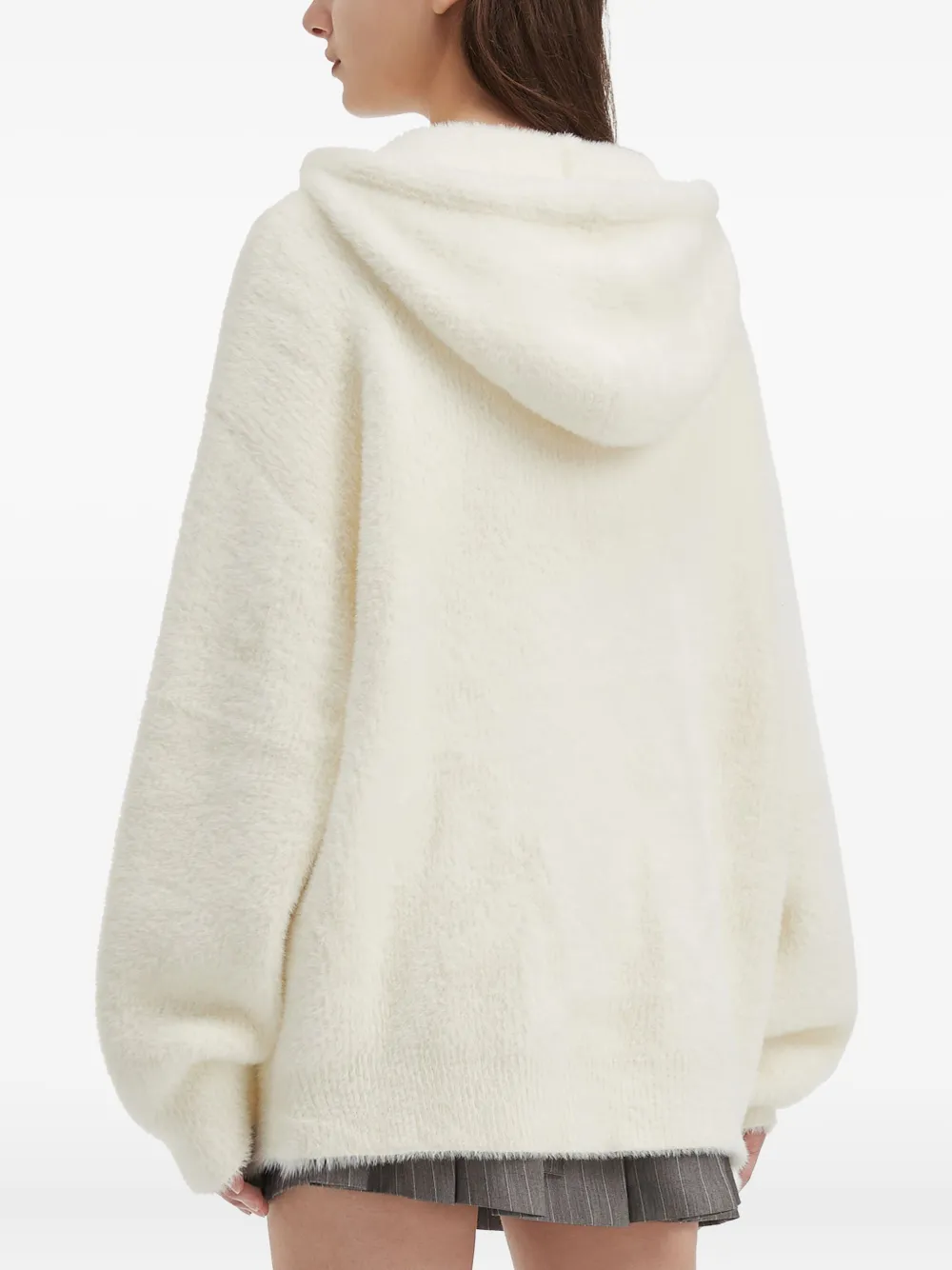 Tout A Coup Hooded Zip Cardigan In White
