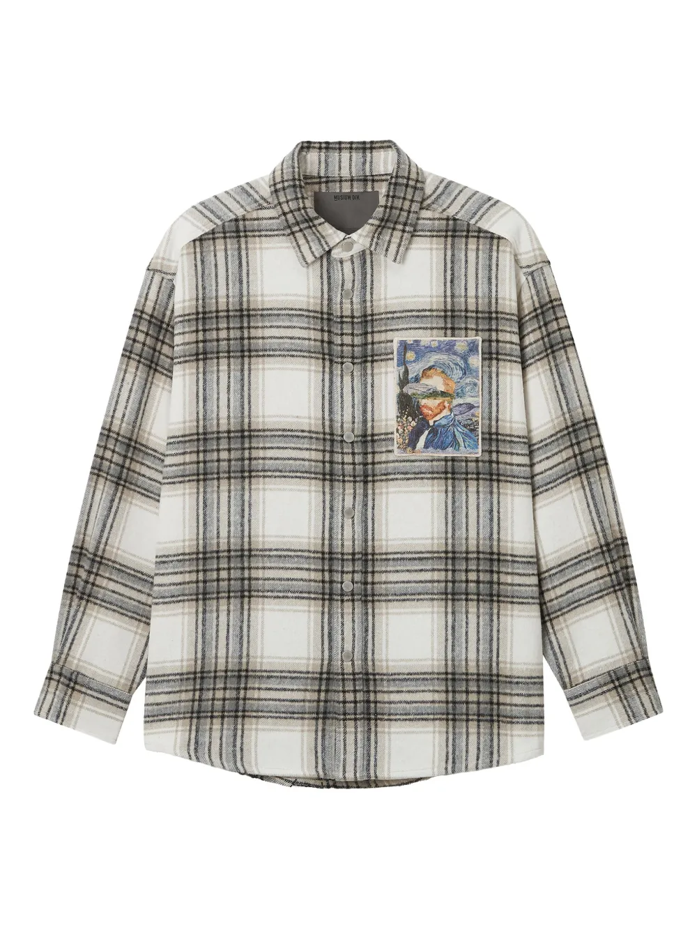 Musium Div. plaid-pattern patch shirt | Neutrals | Image 1