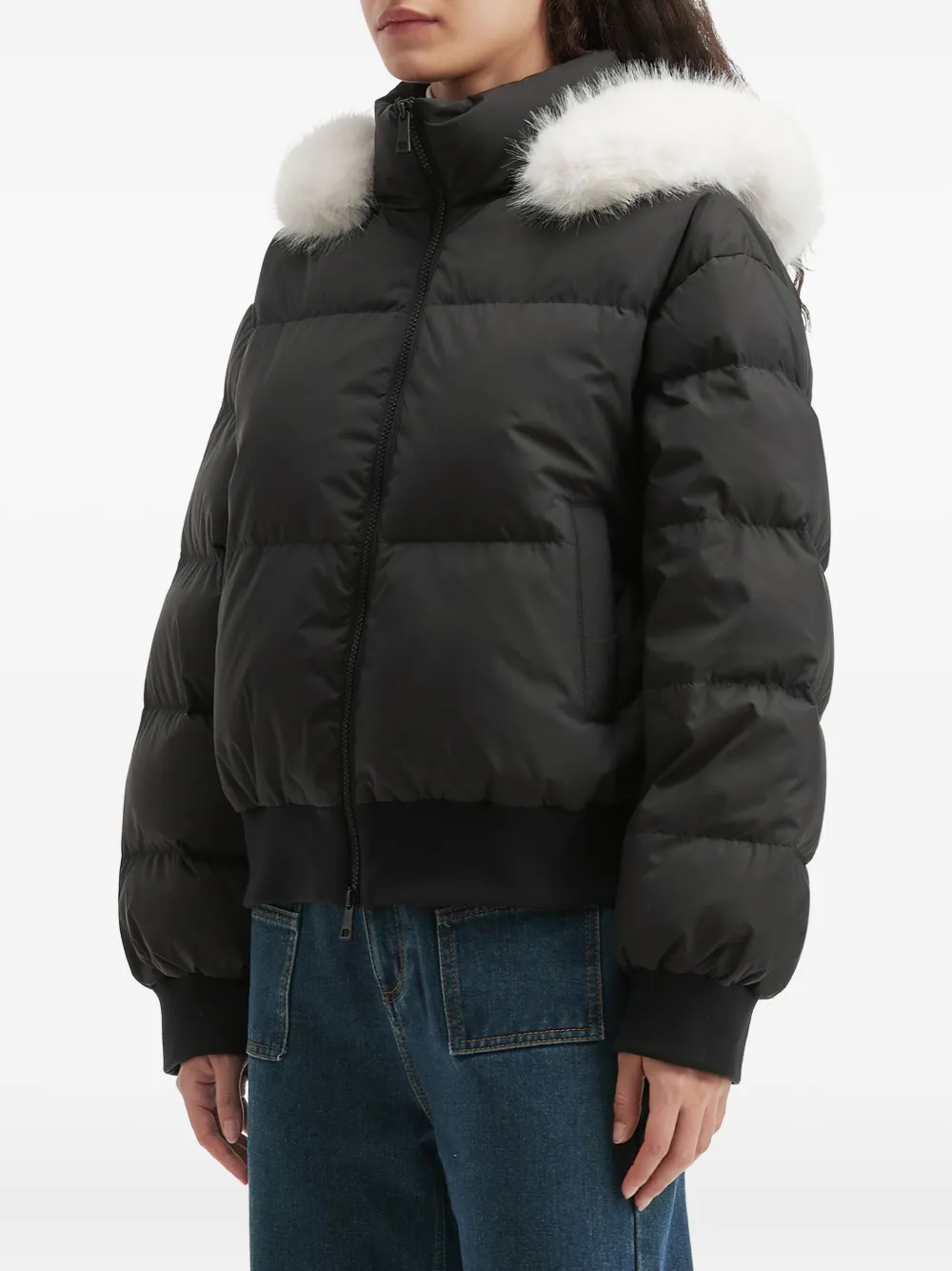 b+ab Donsjack met capuchon Zwart