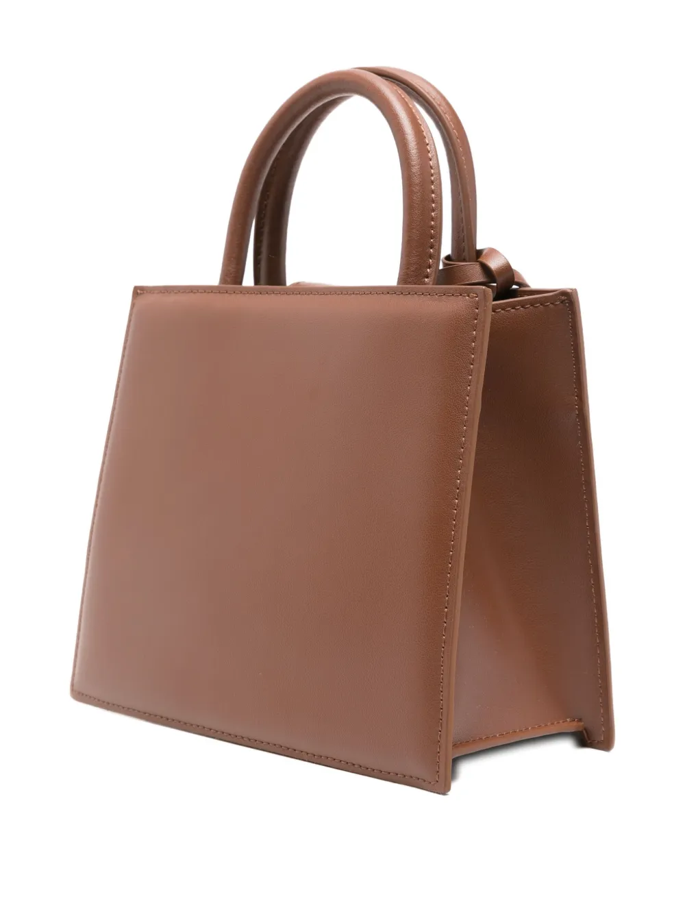 Mc2 Saint Barth Mini Leather Tote Bag In Brown