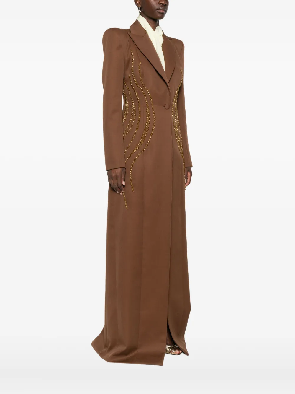  M.marquise Roana Bead-embellished Coat - Brown 