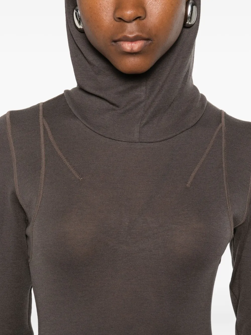 Roa Long-sleeve Panelled Dress In Blue