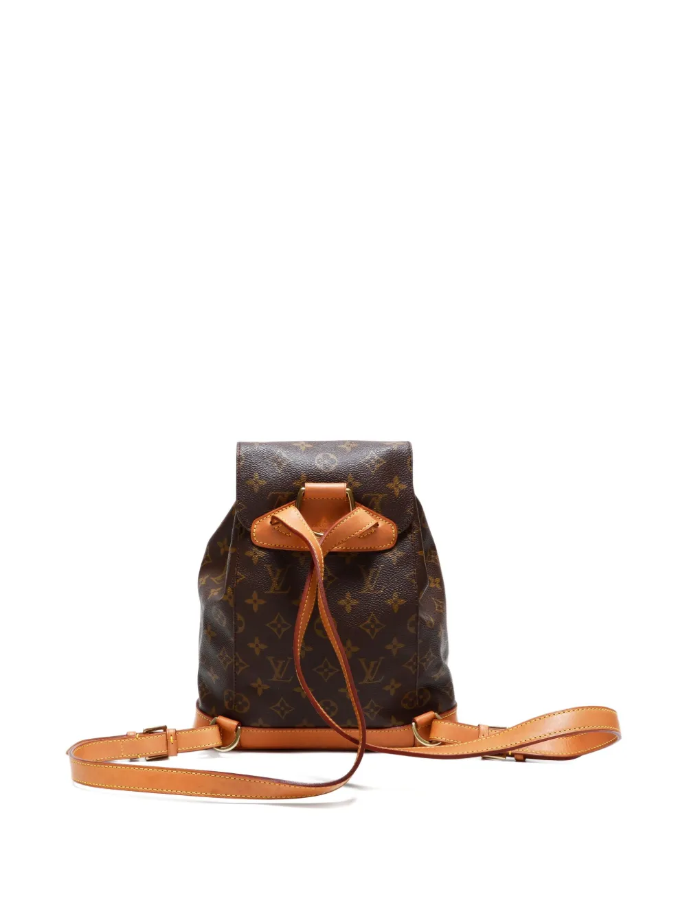 Pre-owned Louis Vuitton 1990 Montsouris Mm Monogram Backpack In Brown