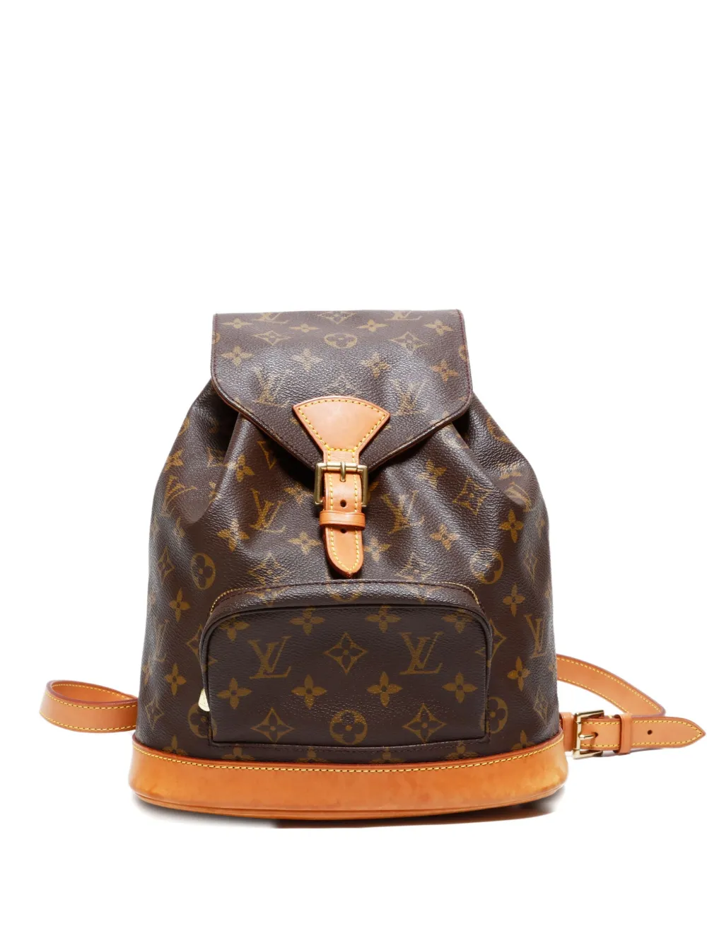 Pre-owned Louis Vuitton 1990 Montsouris Mm Monogram Backpack In Brown