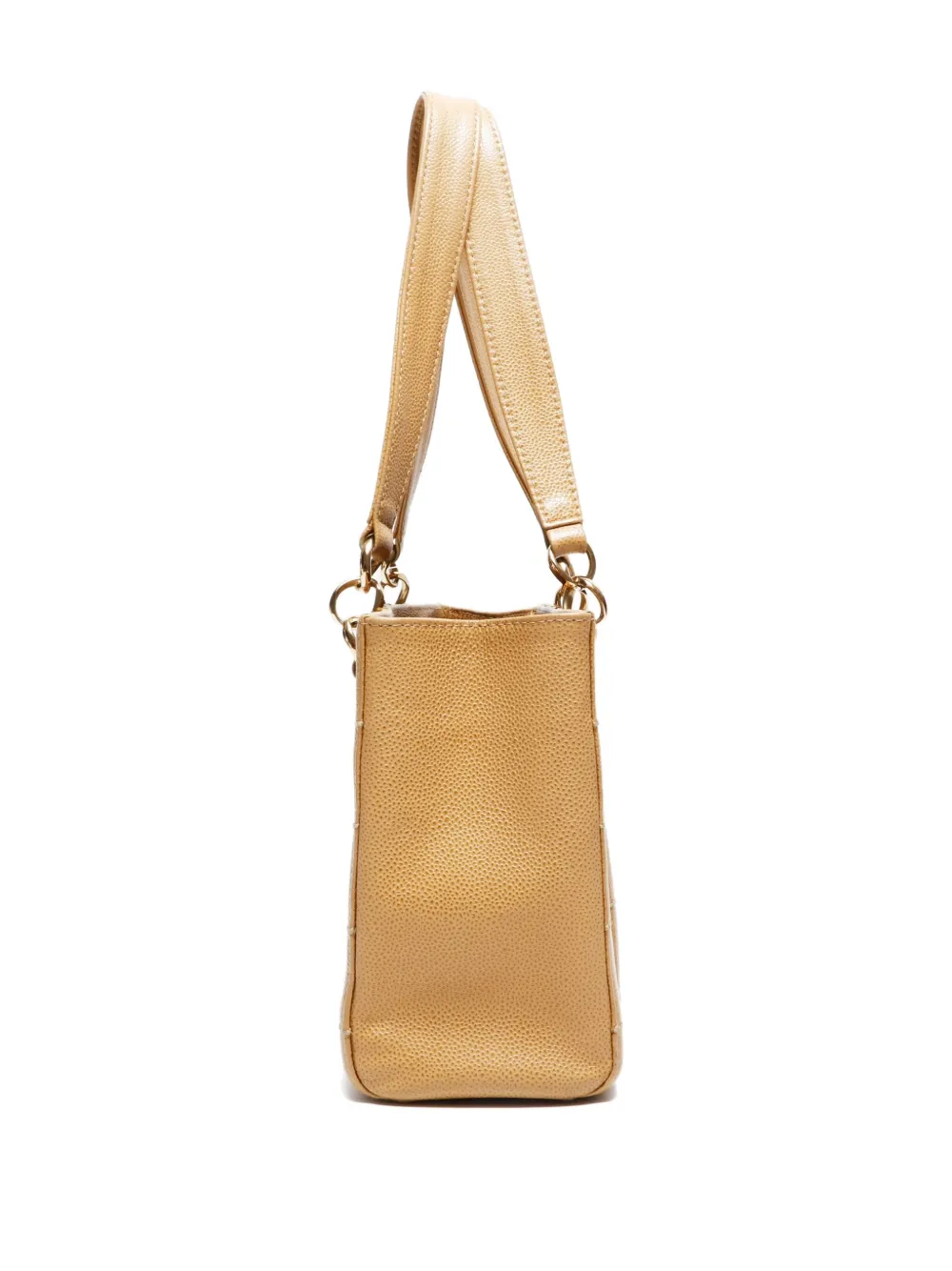 Pre-owned Chanel 2000-2002 Chocolate Bar Quilted Shoulder Bag In Neutral