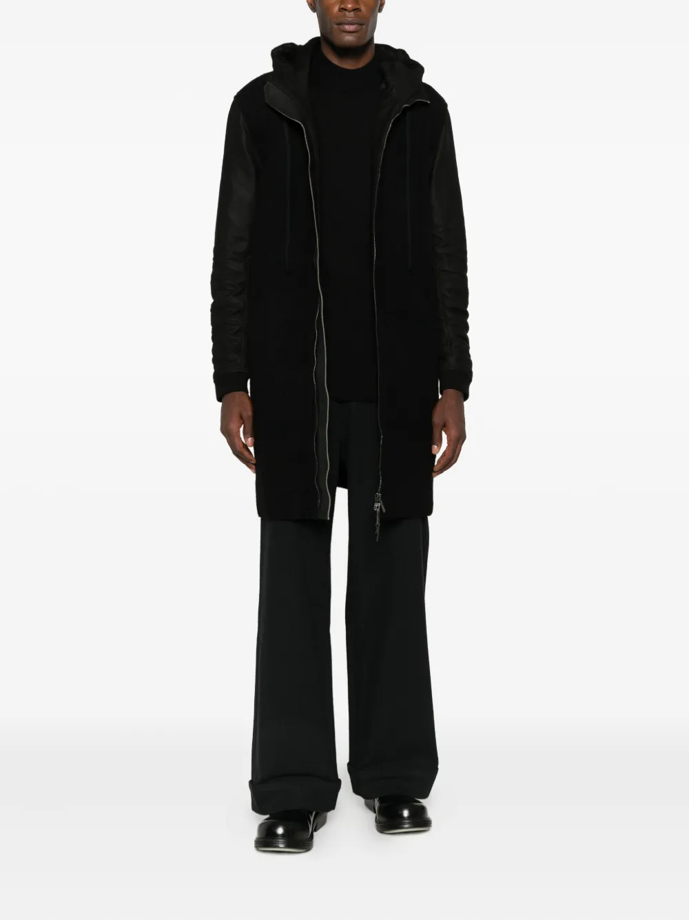 Layer Zero stripe-detail hooded coat | Abrigos con botonadura simple | Image 2