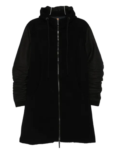 Layer Zero stripe-detail hooded coat