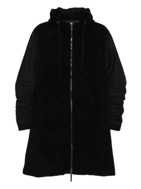 Layer Zero stripe-detail hooded coat