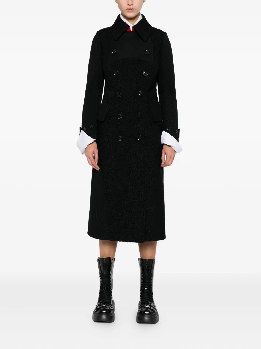 Shiro Sakai abrigo con doble botonadura y paneles | Abrigos con doble botonadura | Image 2