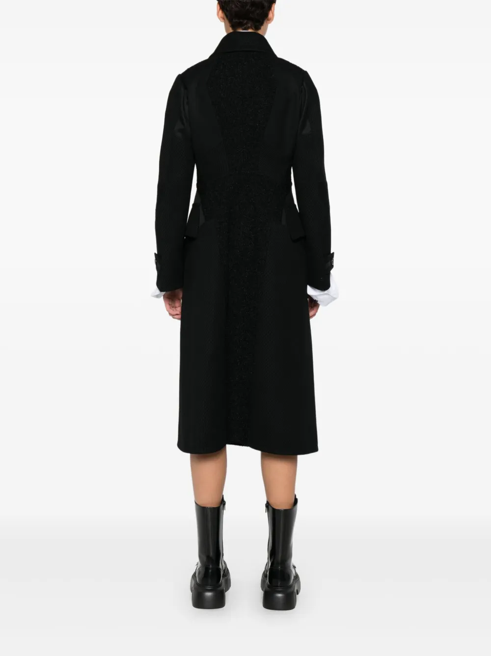 Shiro Sakai Mantel met dubbele rij knopen Zwart