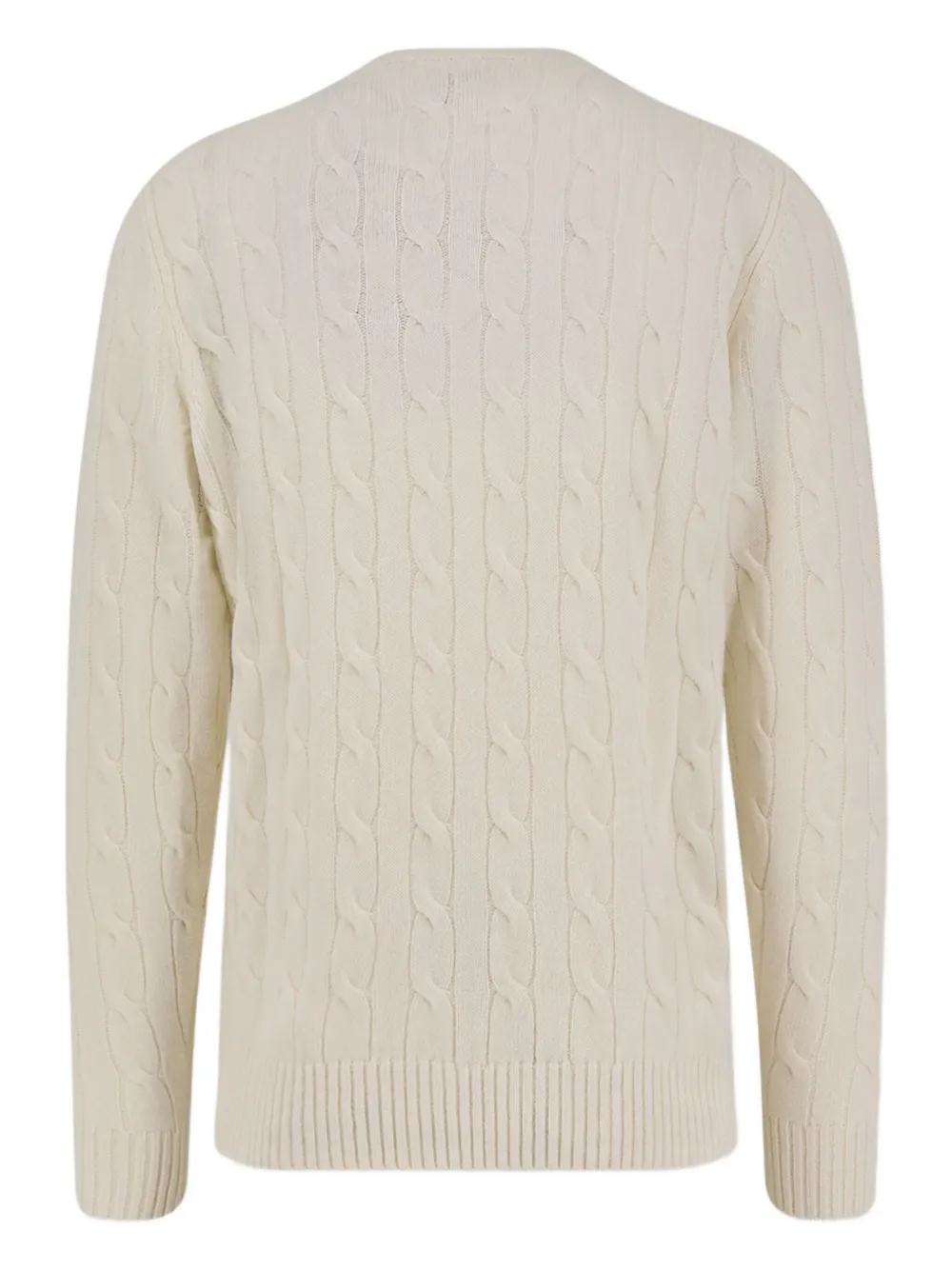 Mc2 Saint Barth Cable-knit Wool Sweater In Neutral