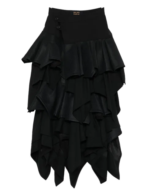 Shiro Sakai ruffled button-fastening skirt
