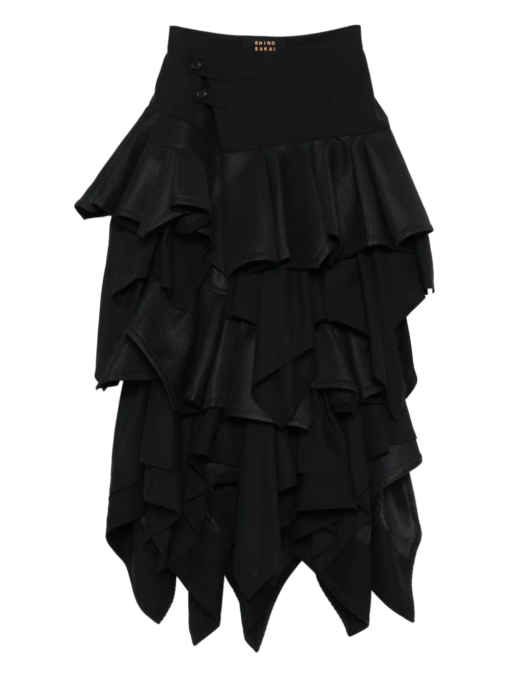 Shiro Sakai falda con botones y volantes | negro | Image 1