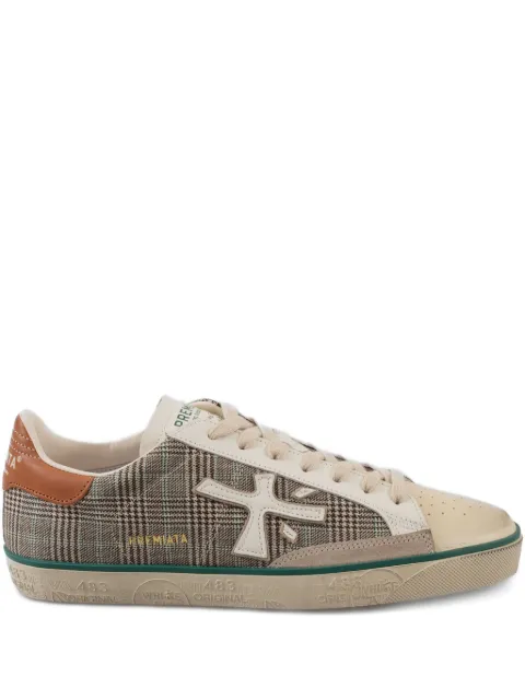 Premiata Steven 7710 check appliqué sneakers