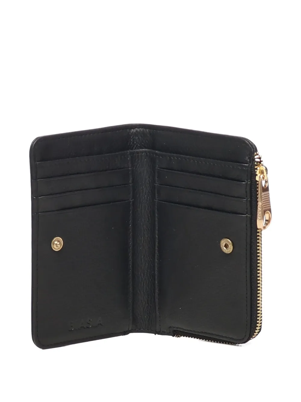 Biasia Leather Wallet With Logo In Black