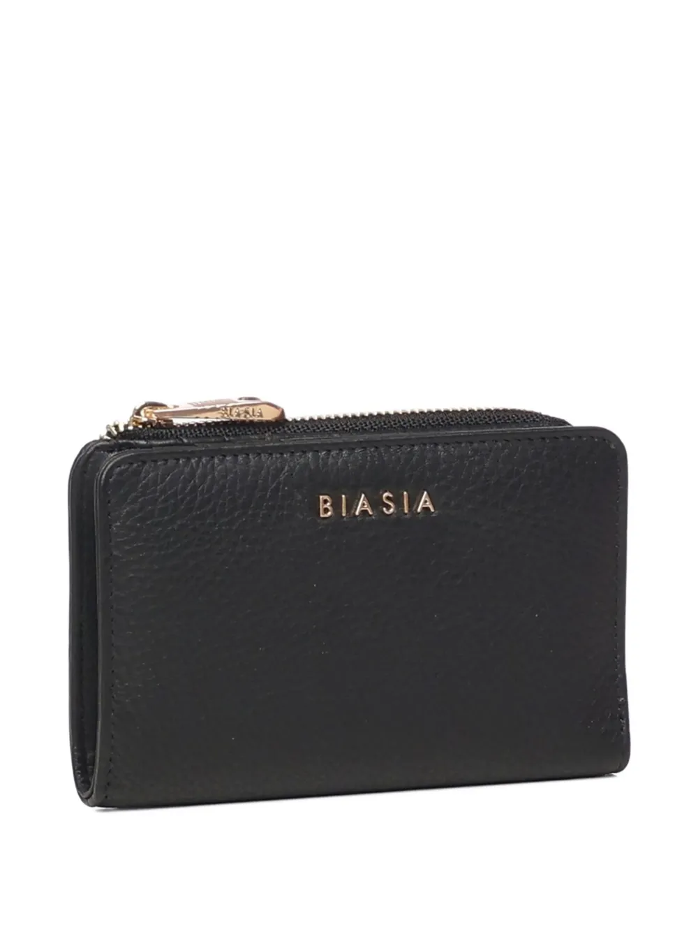 Biasia Leather Wallet With Logo In Black