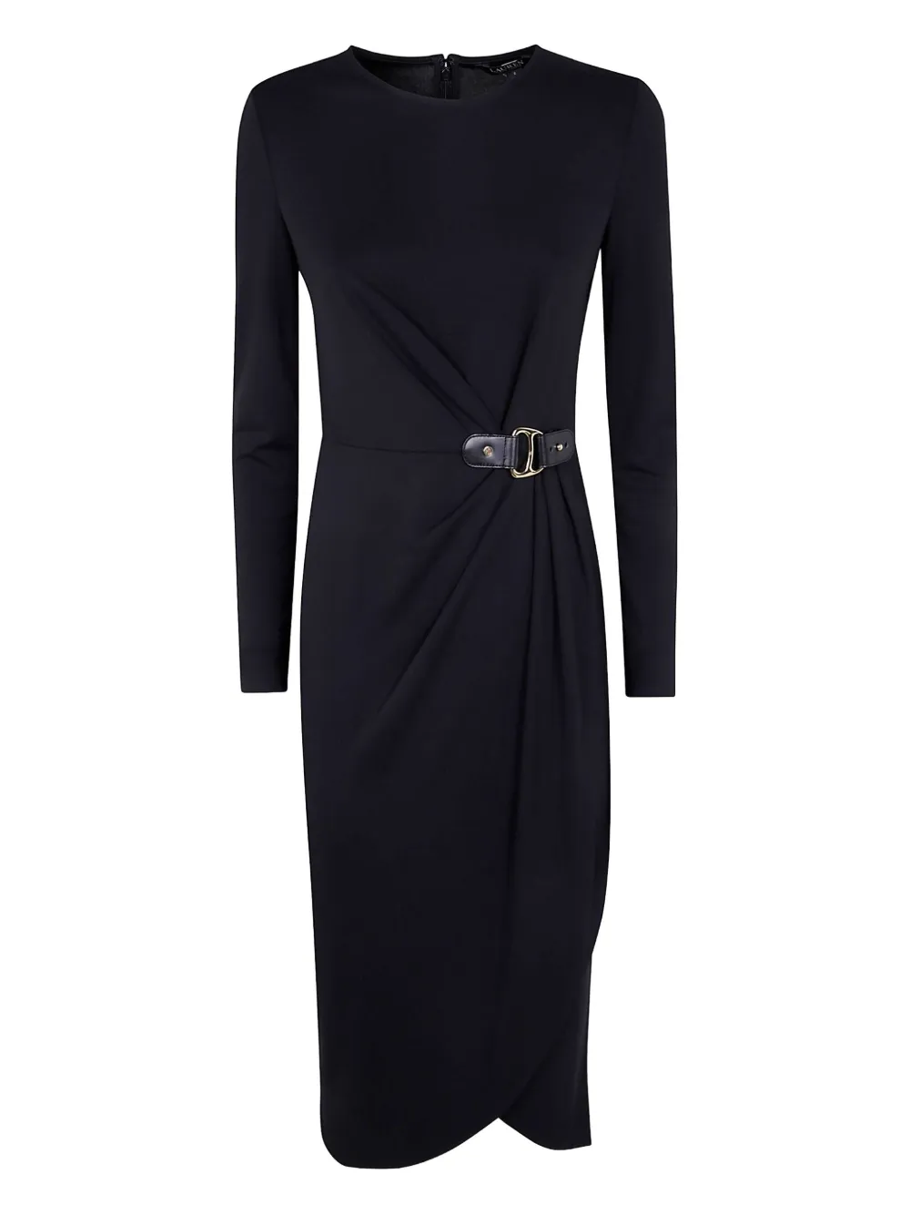 Lauren Ralph Lauren buckle-detail draped dress - Nero