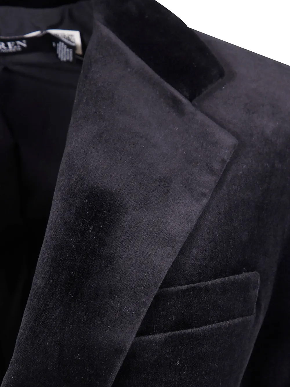Ralph Lauren Velvet Single-breasted Blazer In Blue