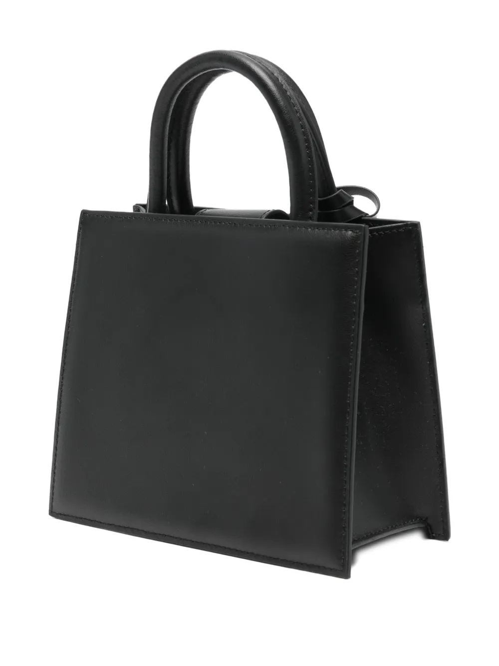 Mc2 Saint Barth Mini Leather Tote Bag In Burgundy