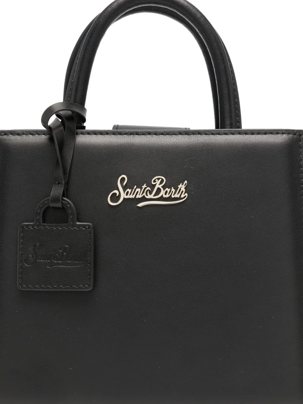 Mc2 Saint Barth Mini Leather Tote Bag In Burgundy
