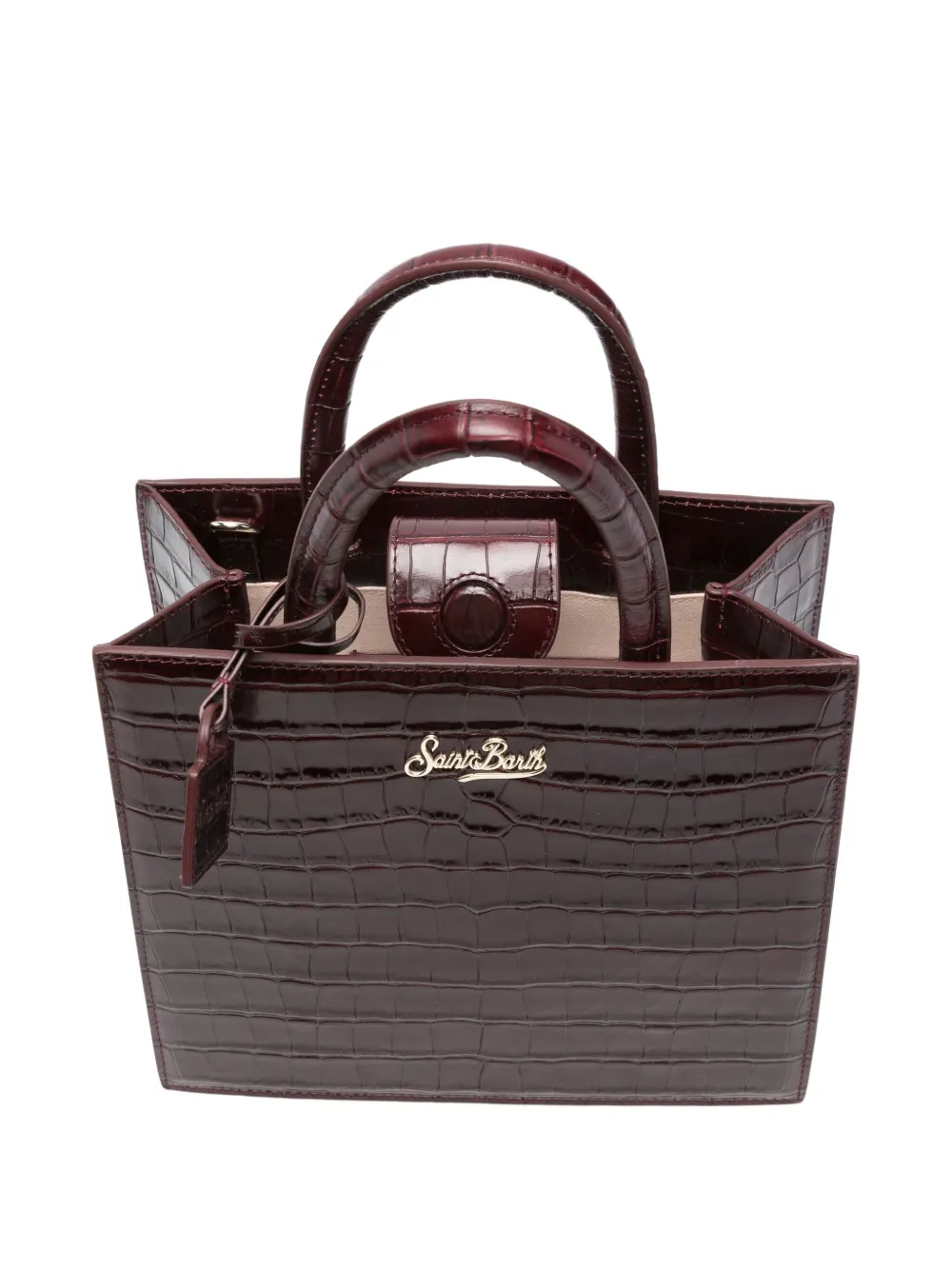 Mc2 Saint Barth Leather Tote Bag In Red
