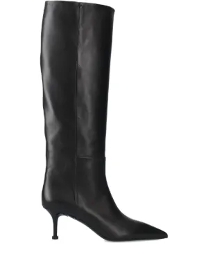 MM6 Maison Margiela レザーロングブーツ | ブラック | FARFETCH JP