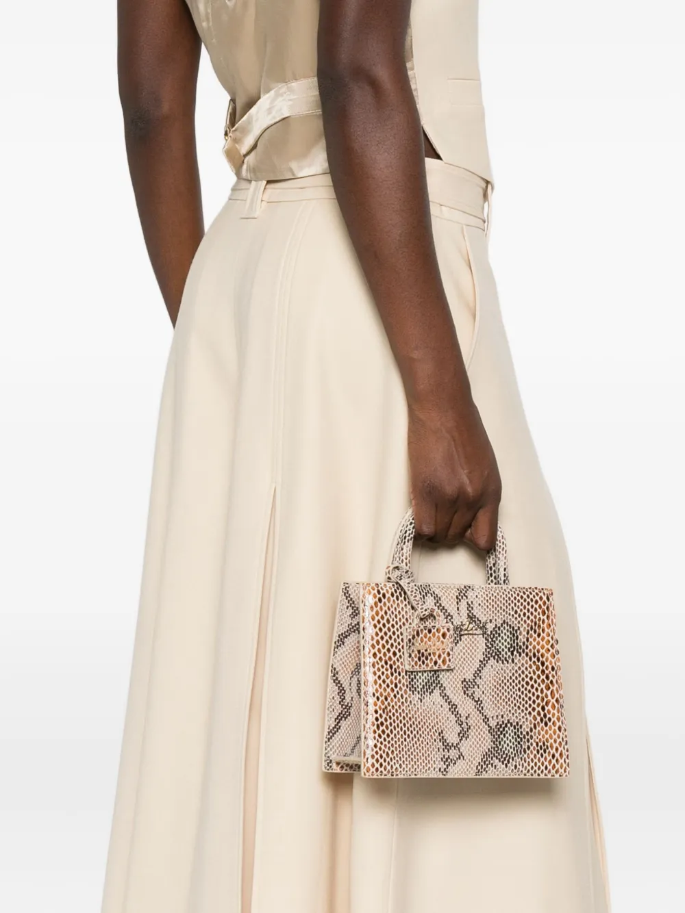 Mc2 Saint Barth Snakeskin Tote Bag In Neutral