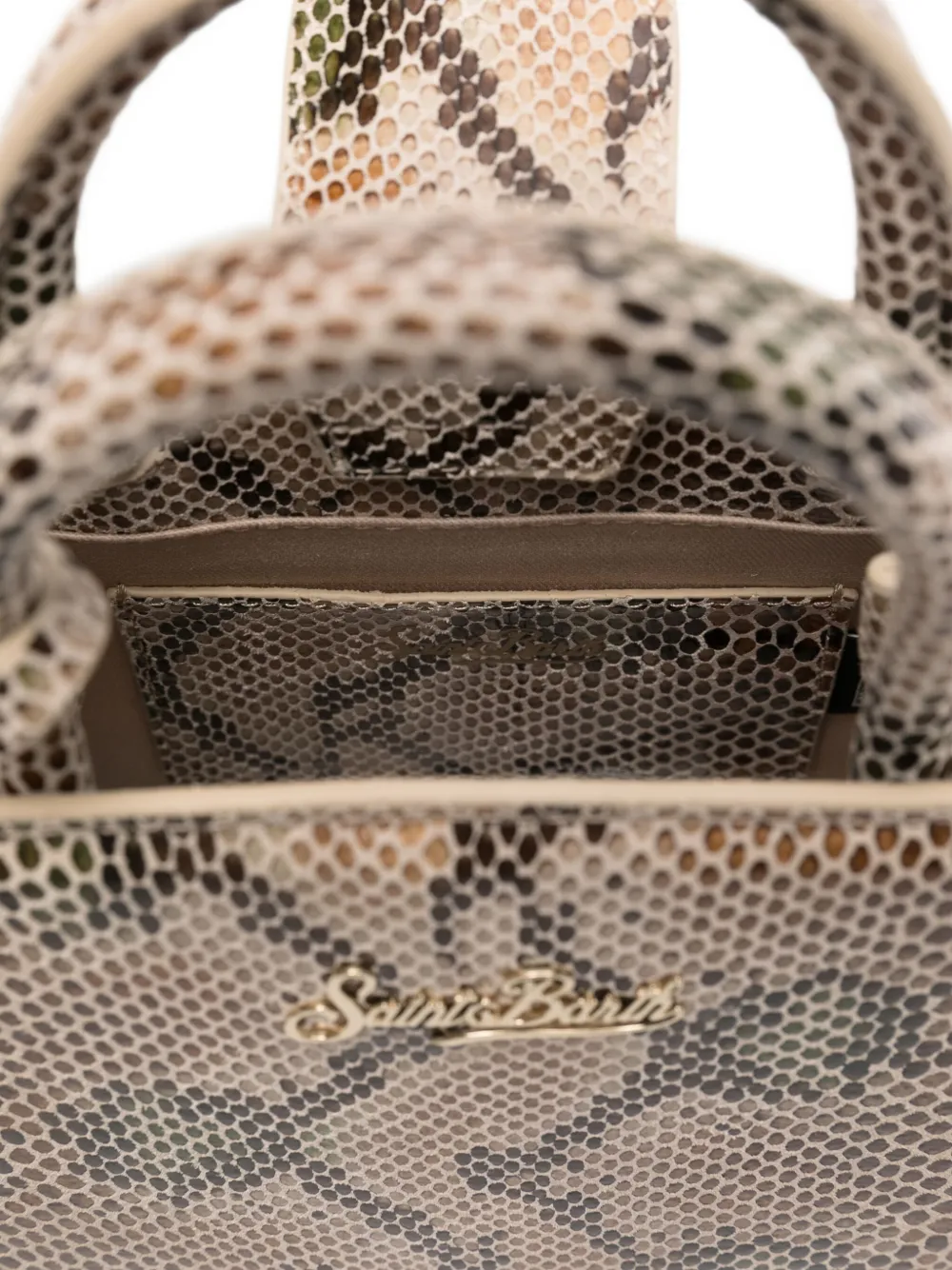 Mc2 Saint Barth Snakeskin Tote Bag In Neutral