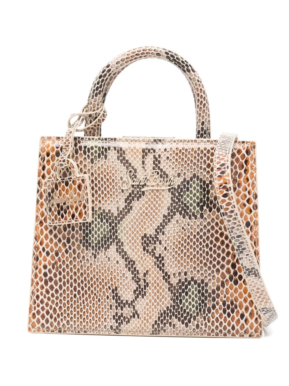 Mc2 Saint Barth Snakeskin Tote Bag In Neutral