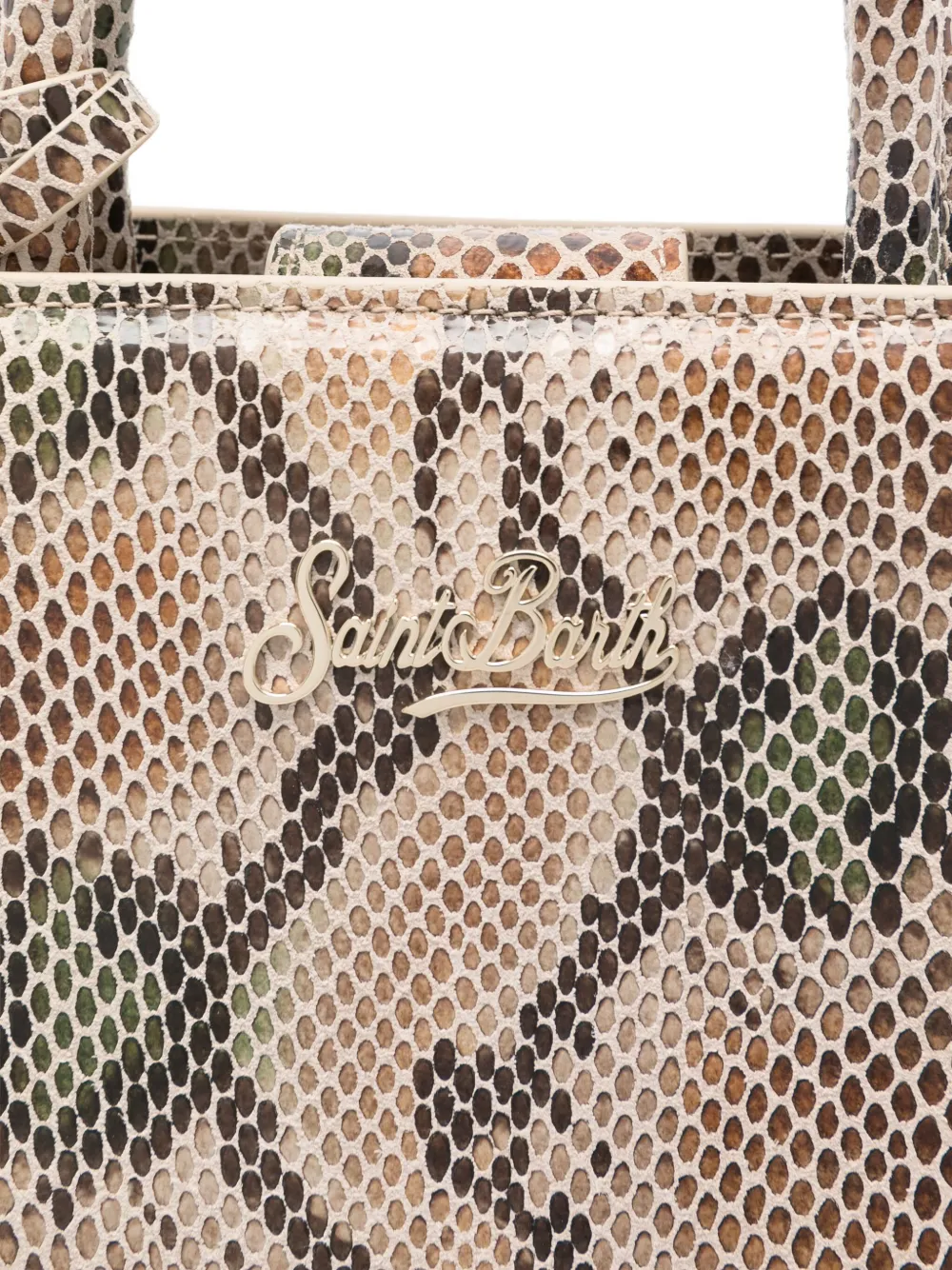 Mc2 Saint Barth Snakeskin Tote Bag In Neutral