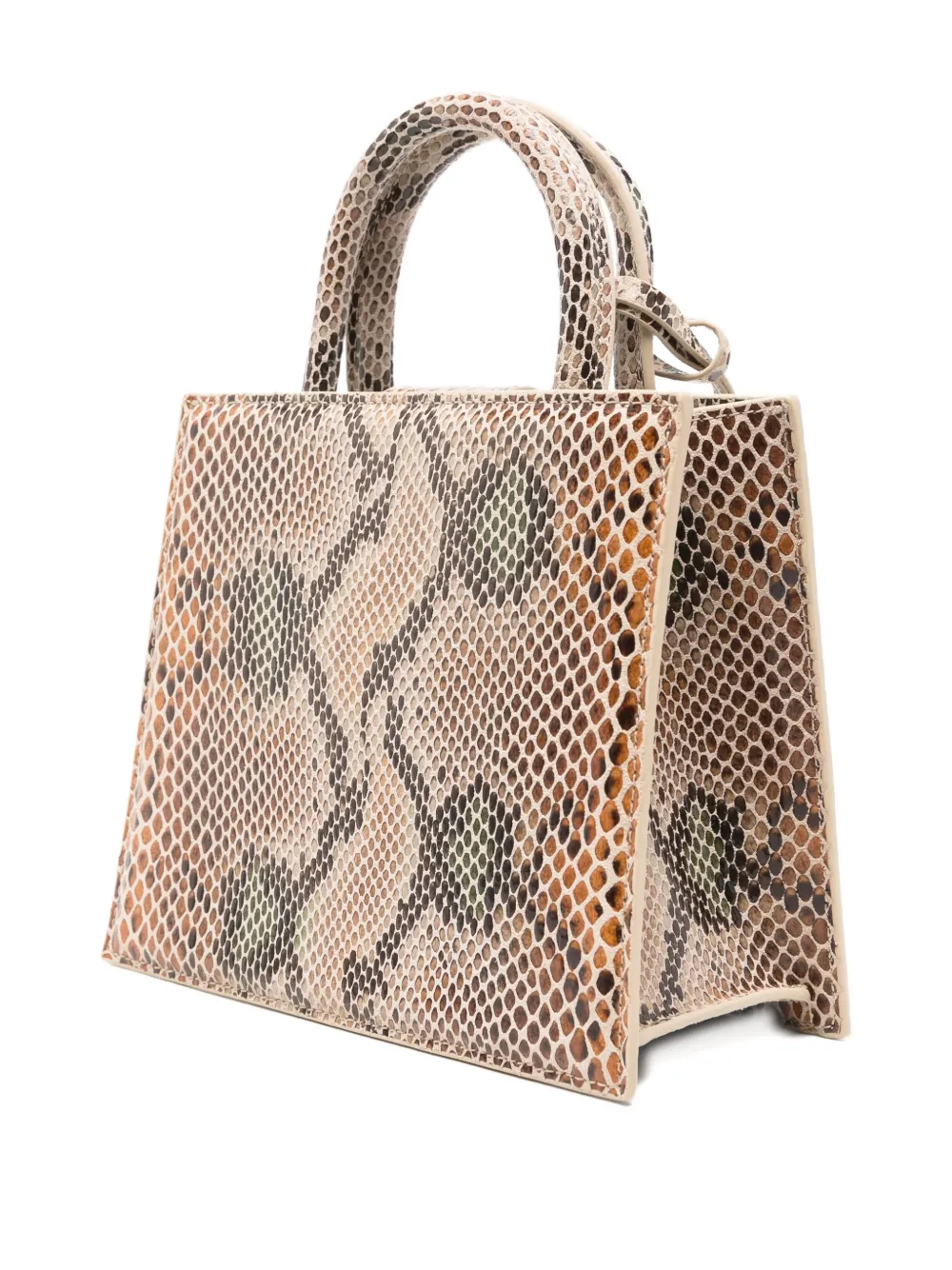 Mc2 Saint Barth Snakeskin Tote Bag In Neutral
