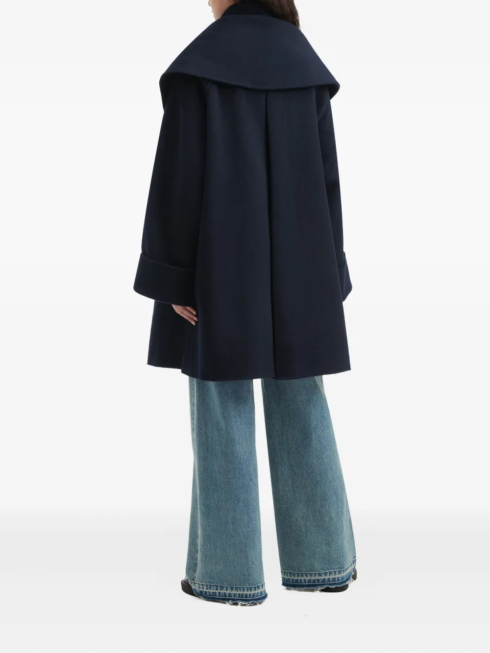B+ab Button Scarf Coat In Black