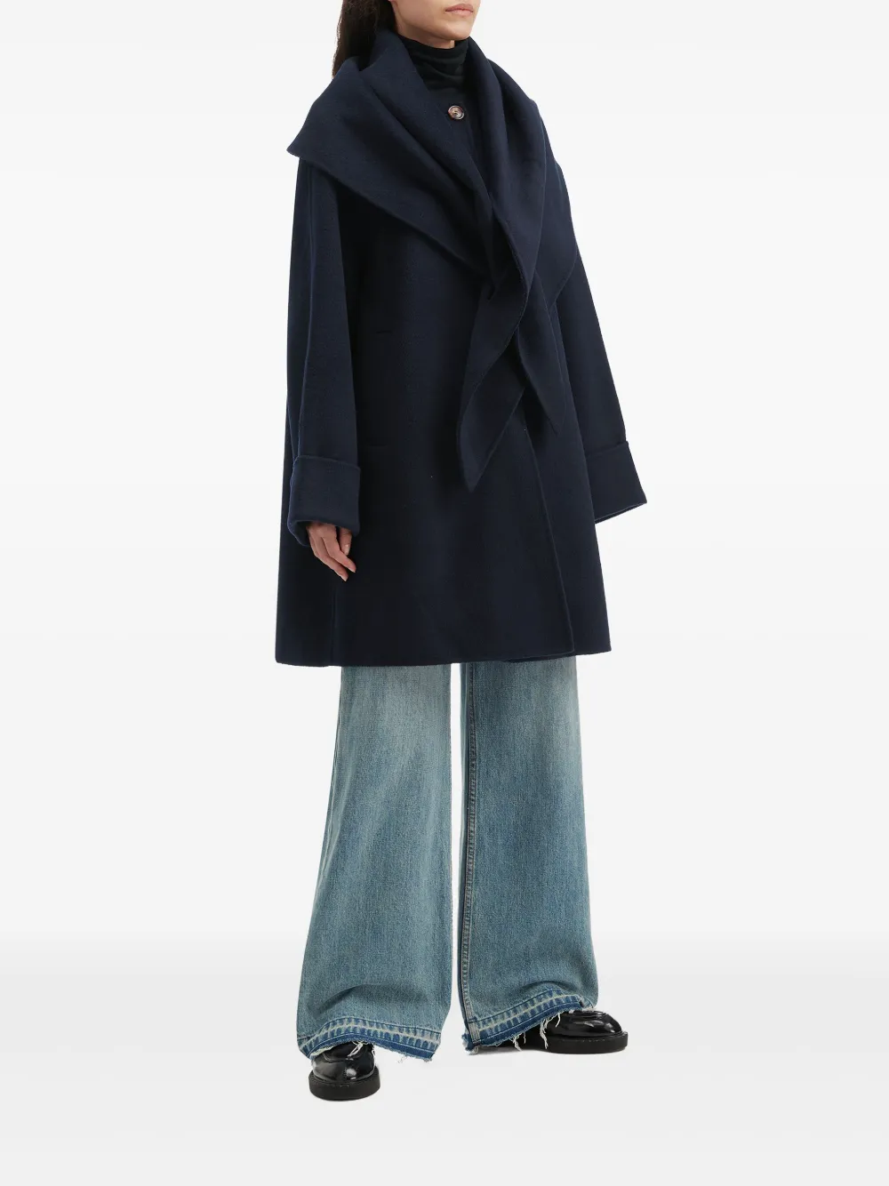 b+ab Jas met sjaalknoop Blauw