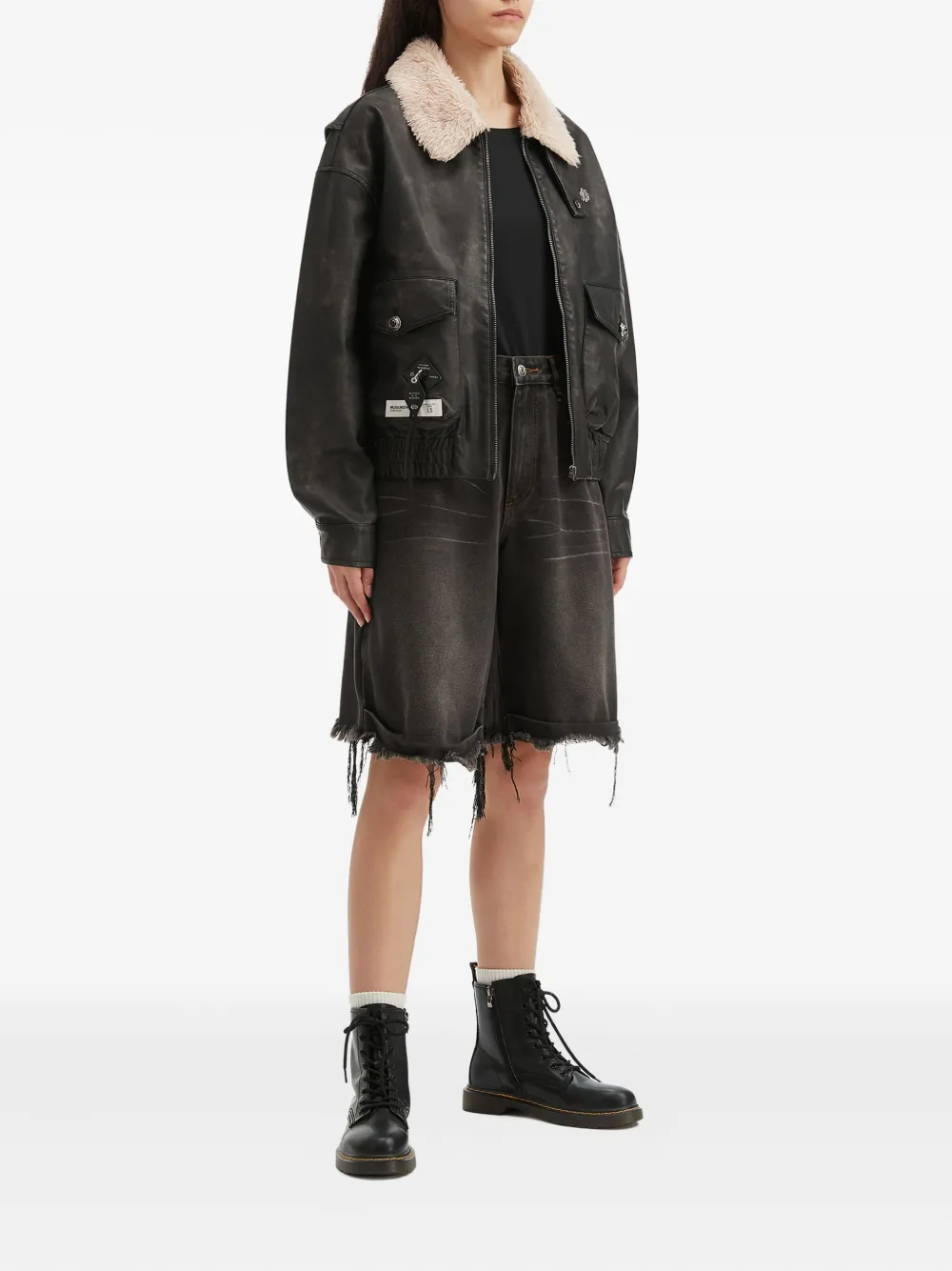 Musium Div. Collar-detail Pocket Jacket In Black