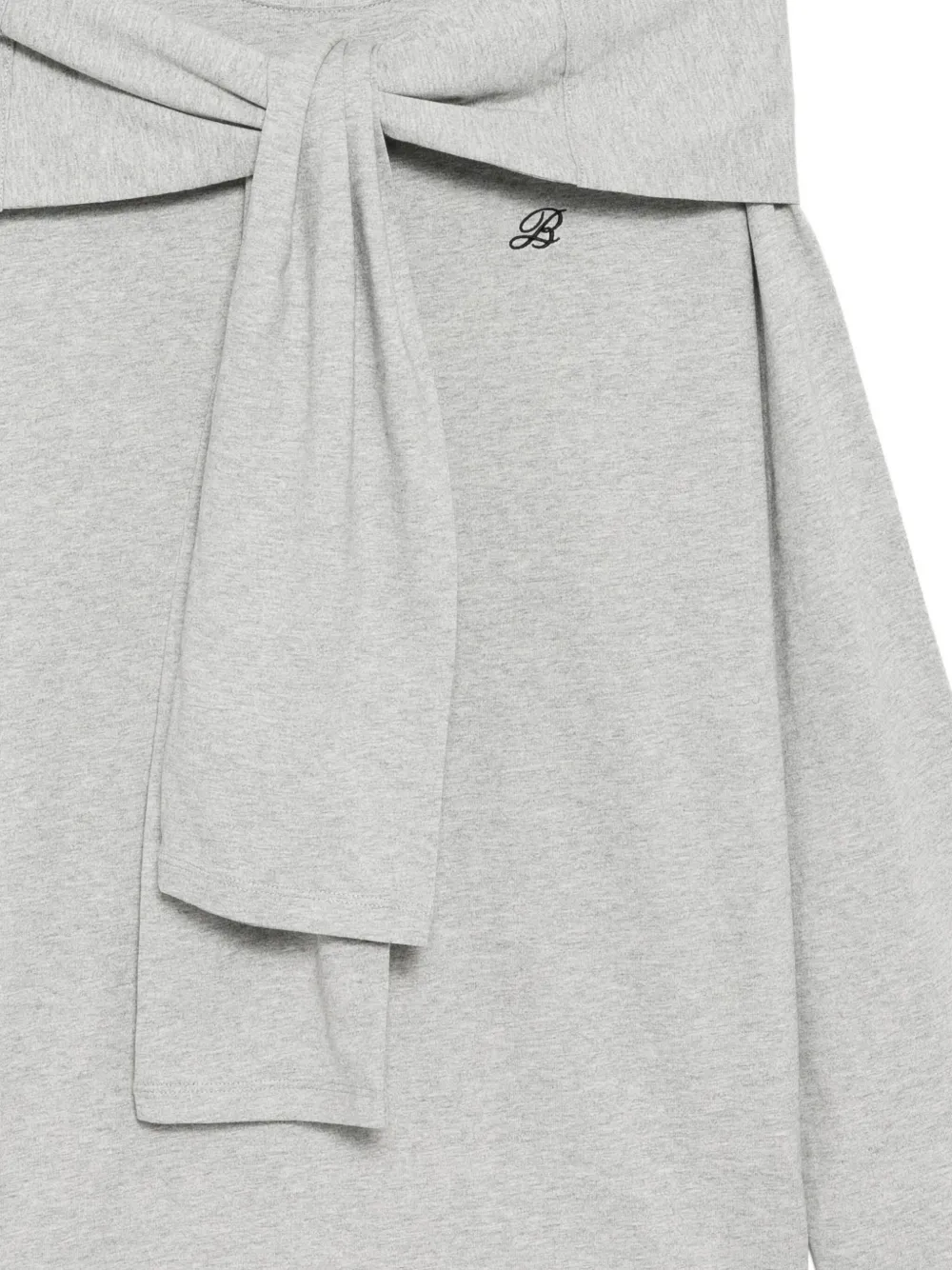 b+ab Top met geborduurd logo Grijs