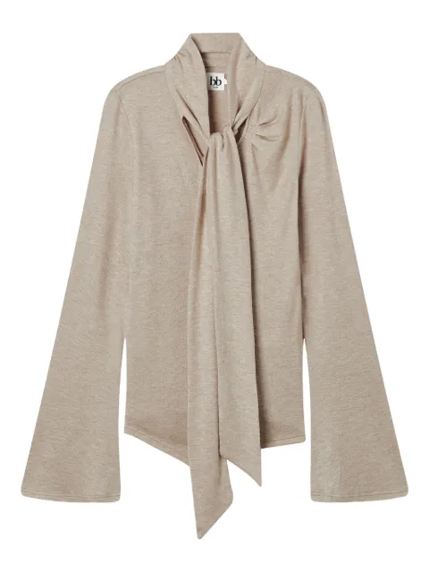 b+ab tie-neck long-sleeve top 