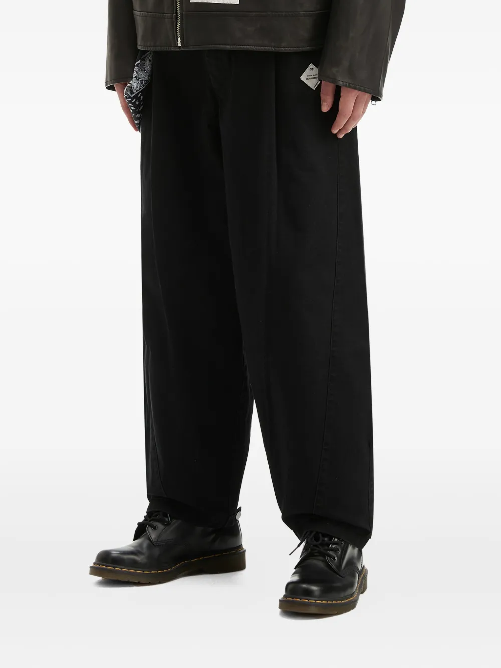 Musium Div. Drawstring Pleated Trousers In Black