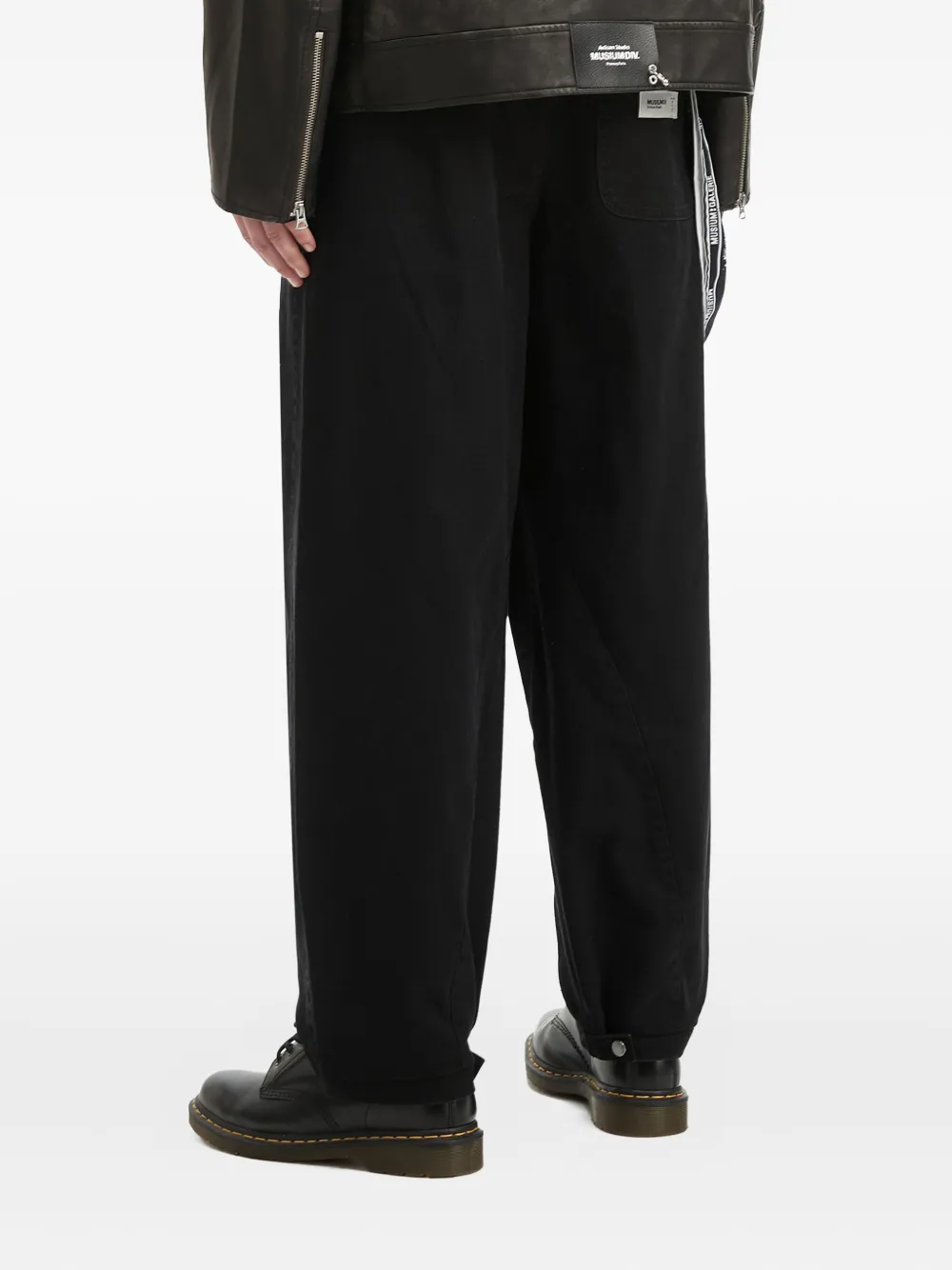 Musium Div. Drawstring Pleated Trousers In Black