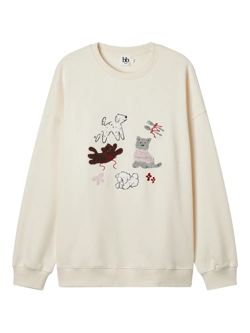 B+ab Embroidered Sweatshirt In Neutral