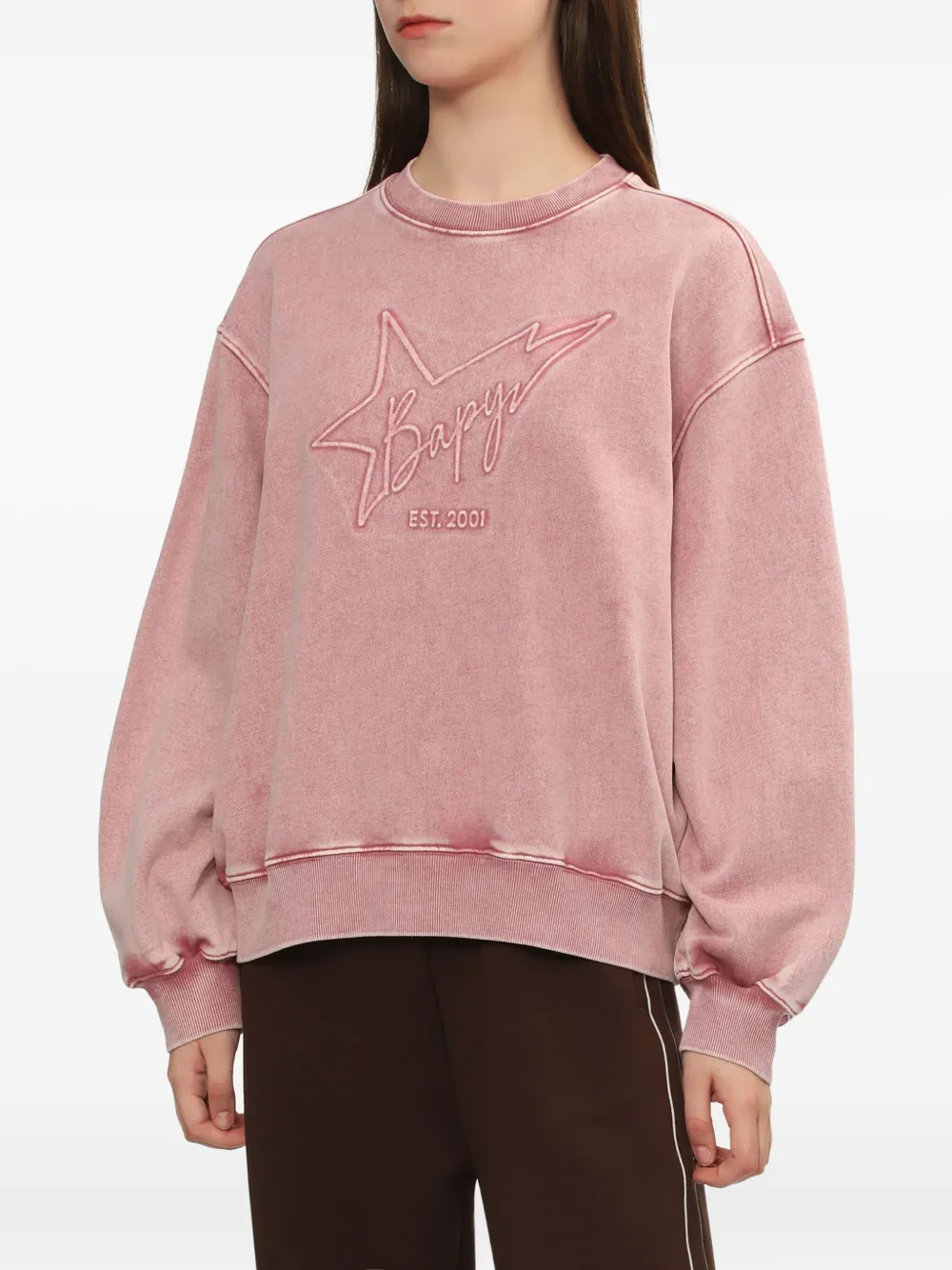 Bapy By *a Bathing Ape® Star Embroidered Sweatshirt In Pink