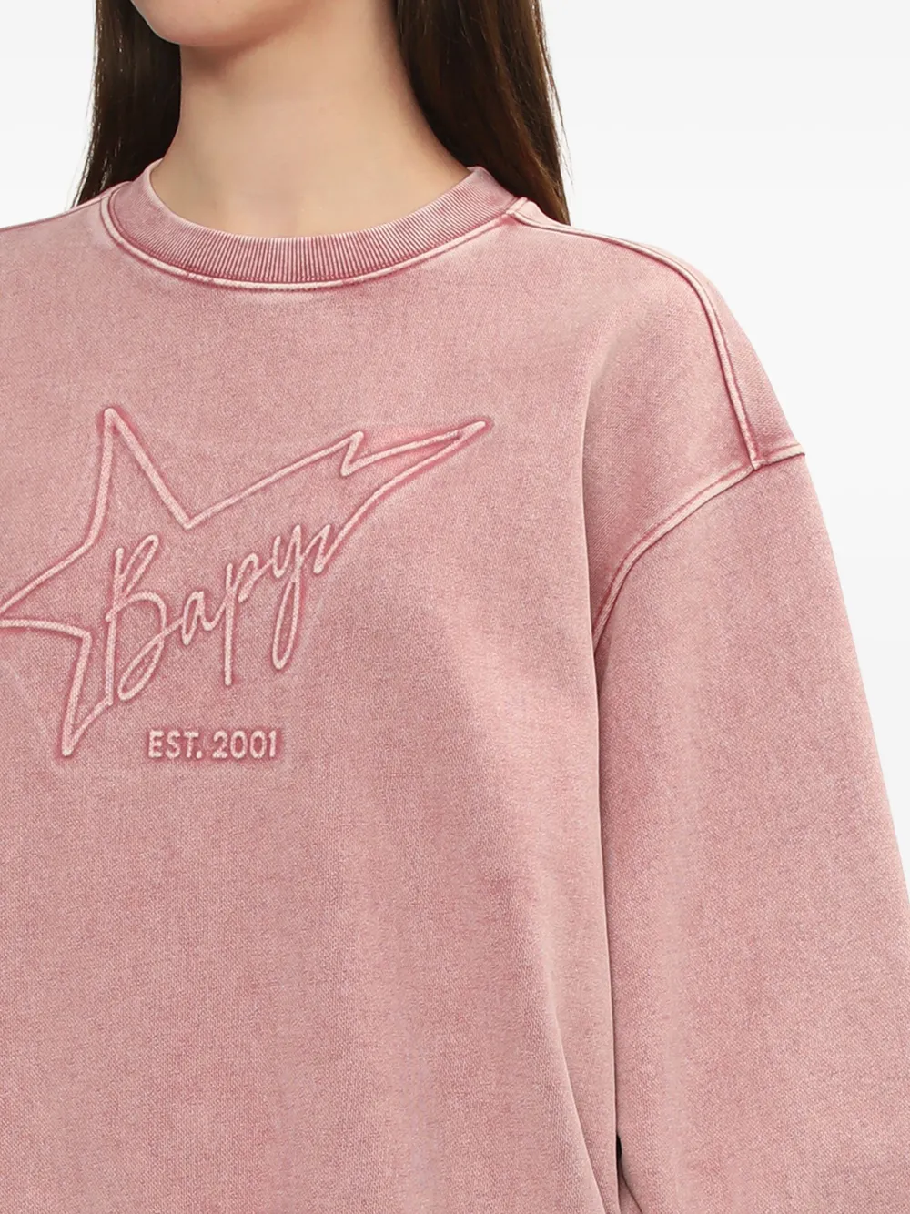 Bapy By *a Bathing Ape® Star Embroidered Sweatshirt In Pink