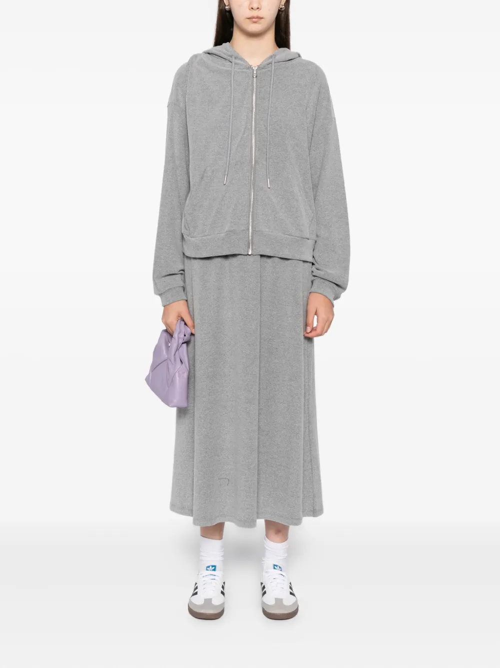 B+ab Zip-up Hoodie And Skirt Set (set Of 2) In Gray