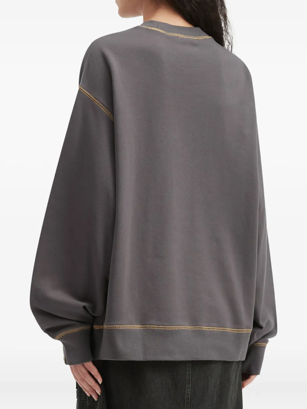 Mini Cream Appliqué Graphic Sweatshirt In Gray