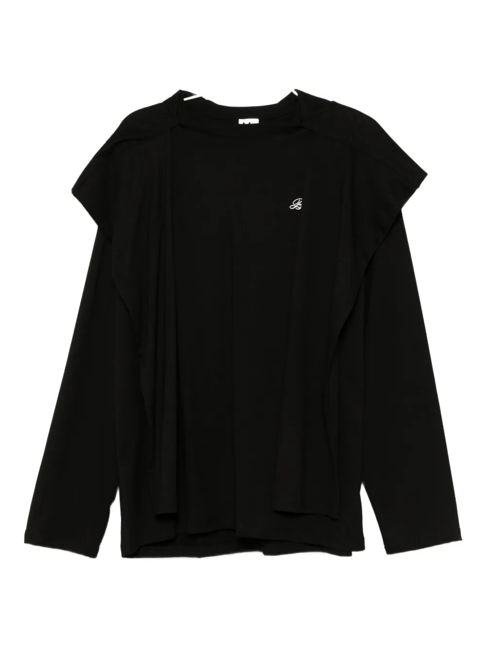 B+ab Logo Layered Hoodie In Black