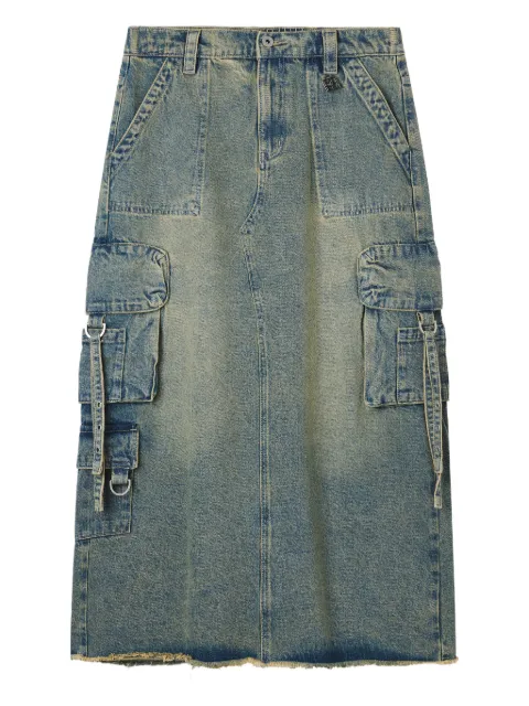 Musium Div. cargo frayed midi skirt