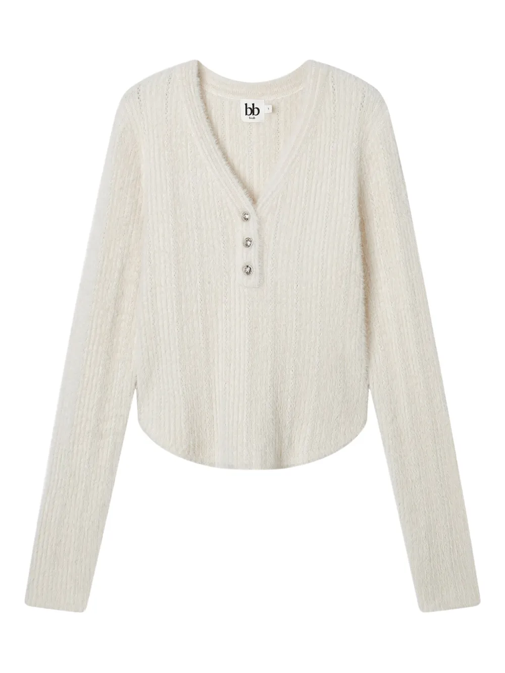 b+ab button ribbed top | Neutrals | Image 1