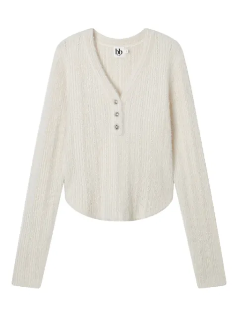 b+ab button ribbed top